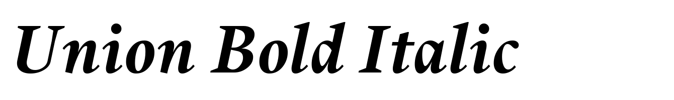 Union Bold Italic